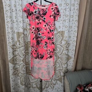 First Love Pink Floral High Low Dress